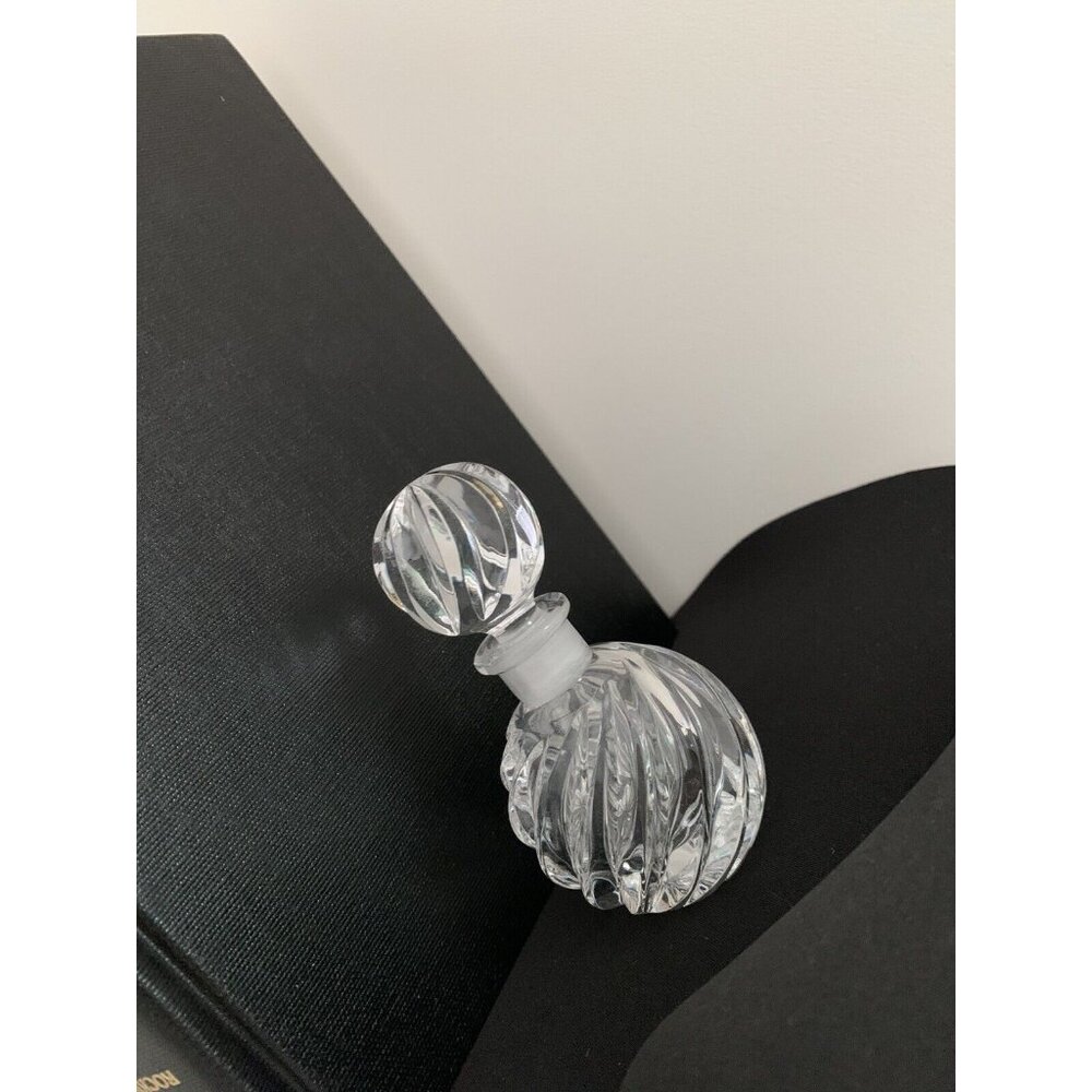 Vintage Perfume Bottle Pressed Glass Decor   4.5” Tall & 2.25” Wide.